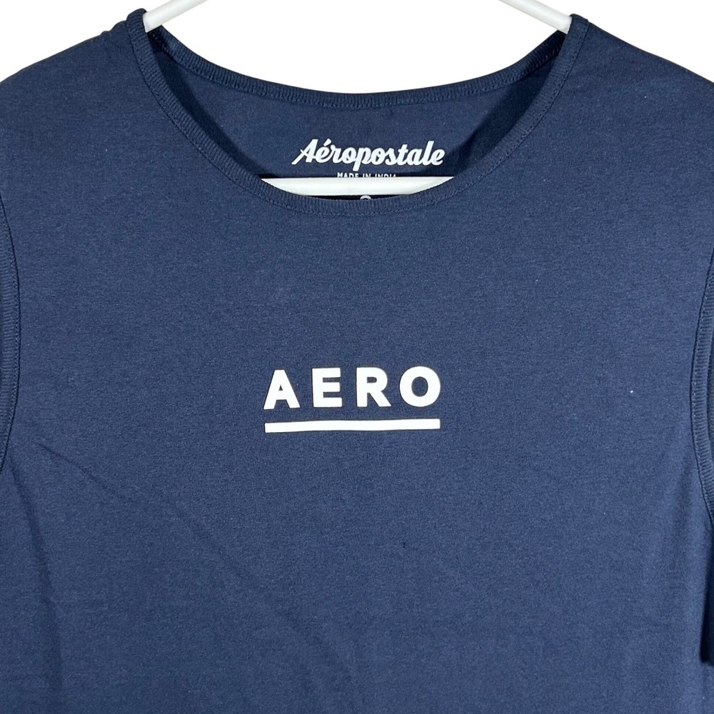 Aeropostale Mens AERO Graphic Tank Top Blue Crest Navy Muscle Tee S New